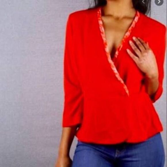 CAbi Jackets & Blazers - CAbi Orange Jane Peplum Jacket Grendaine S…